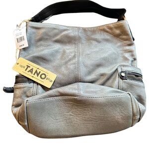 Tano Light Gray Leather Handbag
